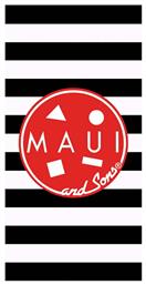 Maui & Sons Striped Cookie Παιδική Πετσέτα Θαλάσσης Μαύρη 150x75εκ.