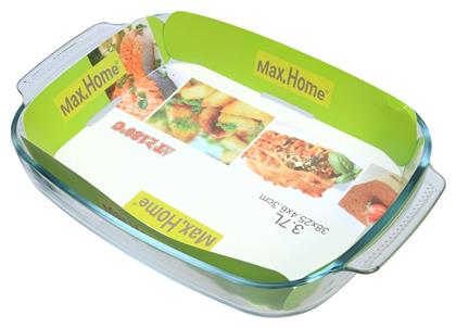 Max Home Ορθογώνιο Πυρίμαχο Σκεύος Γυάλινο 3700ml