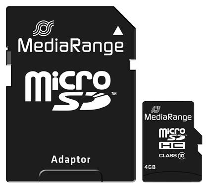 MediaRange microSDHC 4GB Class 10 High Speed με αντάπτορα