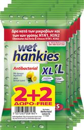 ΜΕΓΑ Wet Hankies Antibacterial XL 2 & 2 Δώρο Lemon 60τμχ από το Pharm24