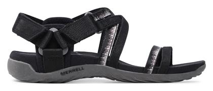 Merrell Terran 3 Δερμάτινα Γυναικεία Σανδάλια σε Μαύρο Χρώμα