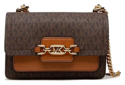 Michael Kors Heather Δερμάτινη Γυναικεία Flap Bag Χιαστί Καφέ από το Modivo