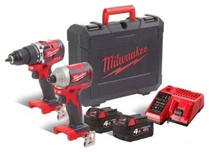 Milwaukee M18 CBLPP2A-402C Σετ Κρουστικό Δραπανοκατσάβιδο & Παλμικό Κατσαβίδι 18V με 2 Μπαταρίες 4Ah και Θήκη από το Esmarket