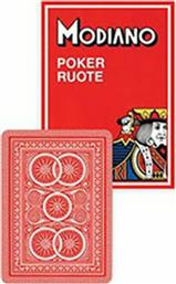 Modiano Ruote 99 Τράπουλα Πλαστικοποιημένη για Poker Κόκκινη από το Plus4u