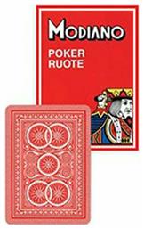 Modiano Ruote 99 Τράπουλα Πλαστικοποιημένη για Poker Κόκκινη