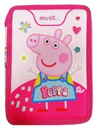 Must Peppa Pig Κασετίνα Γεμάτη με 2 Θήκες σε Ροζ χρώμα 1τμχ