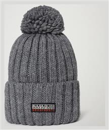 Napapijri Beanie Ανδρικός Σκούφος με Rib Πλέξη σε Γκρι χρώμα NP0A4GKA160