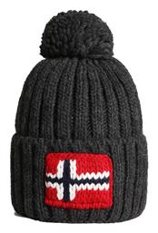 Napapijri Semiury NA4GKB Beanie Ανδρικός Σκούφος με Rib Πλέξη σε Γκρι χρώμα NP0A4GKB197 από το Modivo