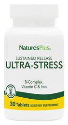 Nature's Plus Ultra Stress B-Complex Vitamin C & Iron Συμπλήρωμα για το Άγχος 30 ταμπλέτες