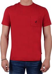 Nautica Ανδρικό T-shirt Κόκκινο Μονόχρωμο