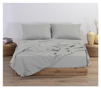 Nef-Nef Homeware Σεντόνι Ημίδιπλο με Λάστιχο 120x200+30εκ. Basic 1212-silver Grey