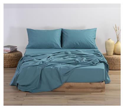 Nef-Nef Homeware Σεντόνι Ημίδιπλο με Λάστιχο 120x200x30εκ. Basic Dusty Petrol