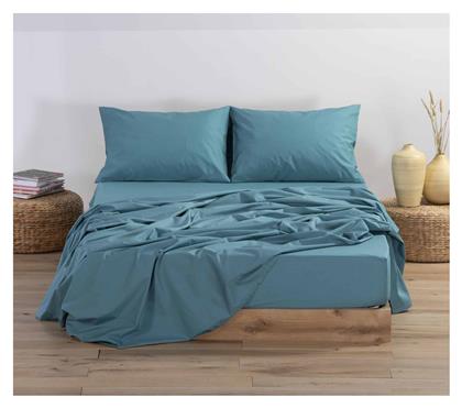 Nef-Nef Homeware Σεντόνι Υπέρδιπλο 240x270εκ. Basic Dusty Petrol