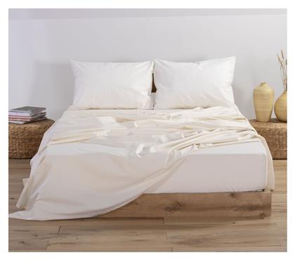 Nef-Nef Homeware Σεντόνι Υπέρδιπλο με Λάστιχο 160x200+30εκ. Basic Cream