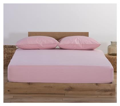 Nef-Nef Homeware Σεντόνι King Size με Λάστιχο 180x200+35εκ. Jersey 1018 Pink