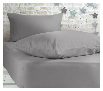 Nef-Nef Homeware Σεντόνι Μονό με Λάστιχο 100x200+30εκ. Jersey 726 Light Gray