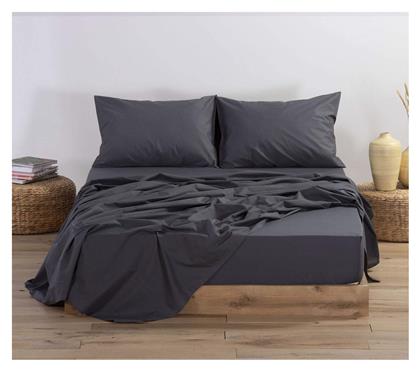 Nef-Nef Homeware Σεντόνι Μονό με Λάστιχο 100x200x30εκ. Basic 727 Dark Grey