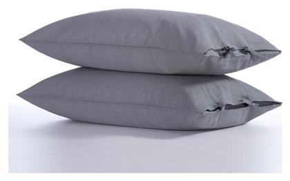 Nef-Nef Homeware Σετ Μαξιλαροθήκες με Φάσα 52x72εκ. Grey