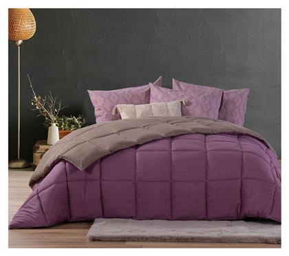 Nef-Nef Πάπλωμα Μονό με Γέμιση Microfiber 160x220εκ. Bicolor Mauve/Mocca