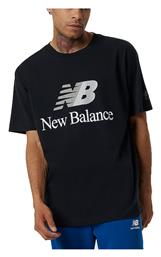 New Balance Αθλητικό Ανδρικό T-shirt Μαύρο με Λογότυπο