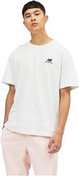 New Balance Essentials Ανδρικό T-shirt Γκρι με Λογότυπο από το Plus4u