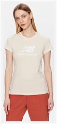 New Balance Γυναικείο T-shirt Μπεζ με Στάμπα