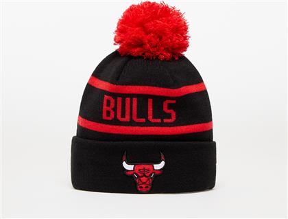 New Era Chicago Bulls Jake Pom Pom Beanie Ανδρικός Σκούφος Πλεκτός σε Μαύρο χρώμα