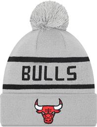 New Era Cuff Knit Chicago Bulls Ανδρικός Pom Pom Beanie Σκούφος σε Γκρι χρώμα από το Z-mall