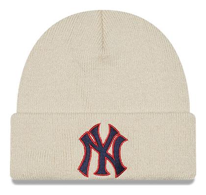 New Era New York Yankees Series Beanie Unisex Σκούφος Πλεκτός σε Μπεζ χρώμα από το Epapoutsia