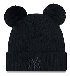 New Era Pom Pom Beanie Γυναικείος Σκούφος Πλεκτός σε Μαύρο χρώμα