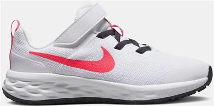 Nike Αθλητικά Παιδικά Παπούτσια Running Revolution 6 White / Sea Coral / Gridiron / Laser Orange