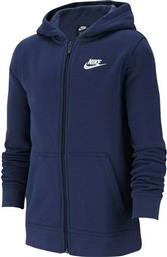 Nike Αθλητική Παιδική Ζακέτα Φούτερ με Κουκούλα Μπλε Sportswear από το E-tennis