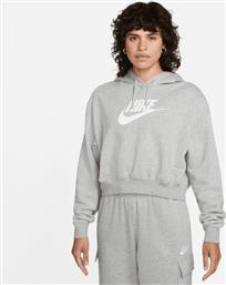 Nike Cropped Γυναικείο Φούτερ με Κουκούλα Γκρι από το SportsFactory