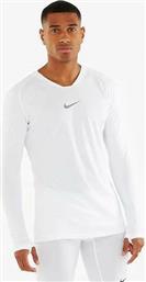Nike First Layer Ανδρική Αθλητική Μπλούζα Μακρυμάνικη Dri-Fit Λευκή