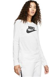 Nike Essential Χειμερινή Γυναικεία Μπλούζα Μακρυμάνικη Λευκή από το Cosmos Sport
