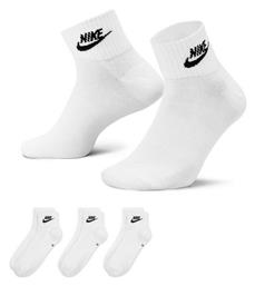 Nike Everyday Essential Αθλητικές Κάλτσες Λευκές 3 Ζεύγη