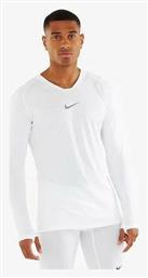 Nike First Layer Ανδρική Αθλητική Μπλούζα Μακρυμάνικη Dri-Fit Λευκή