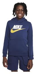 Nike Fleece Παιδικό Φούτερ με Κουκούλα και Τσέπες Μπλε