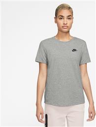 Nike Γυναικείο Αθλητικό T-shirt Γκρι από το MybrandShoes