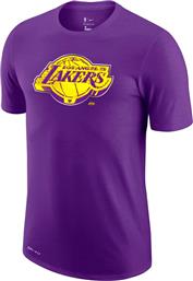 Nike NBA Los Angeles Lakers Ανδρικό T-shirt Dri-Fit Court Purple με Στάμπα