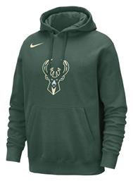 Nike NBA Milwaukee Bucks Club Φούτερ Πράσινο με Κουκούλα