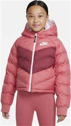 Nike Παιδικό Αθλητικό Μπουφάν Κοντό με Κουκούλα Ροζ Sportswear
