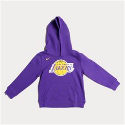 Nike Παιδικό Φούτερ με Κουκούλα και Τσέπες Μωβ NBA Los Angeles Lakers από το SportsFactory