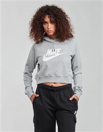 Nike Sportswear Essential Cropped Γυναικείο Φούτερ με Κουκούλα Dark Grey Heather