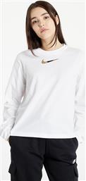 Nike Sportswear Μακρυμάνικο Γυναικείο Top Λευκό