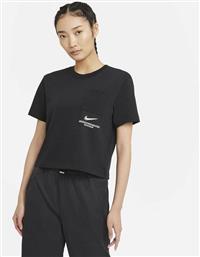 Nike Swoosh Γυναικείο T-shirt Μαύρο από το Cosmos Sport
