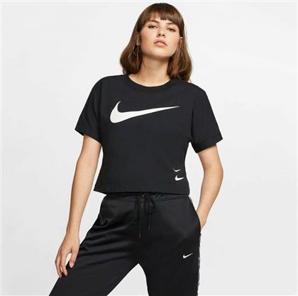 Nike Swoosh Κοντομάνικη Γυναικεία Αθλητική Μπλούζα Μαύρη από το Cosmos Sport
