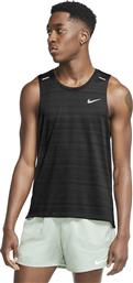 Nike Miler Ανδρική Αθλητική Μπλούζα Αμάνικη Dri-Fit Μαύρη από το Cosmos Sport