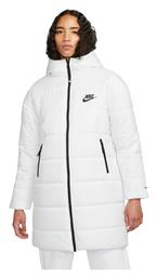 Nike Therma Fit Κοντό Γυναικείο Puffer Μπουφάν για Χειμώνα Λευκό