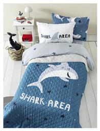 Nima Παιδικό Κουβερλί Μονό Shark Area Μπλε 160x220εκ.